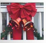 Christmas bow and bells display